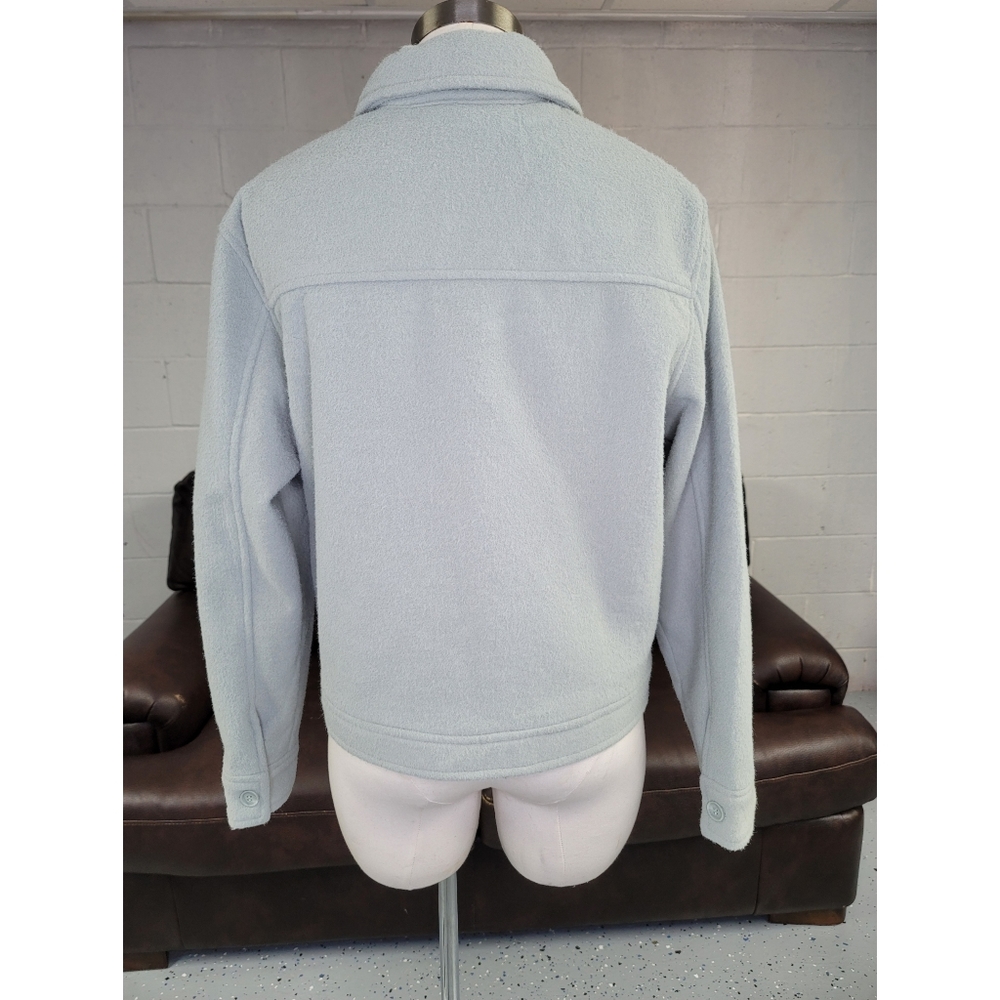 Antrophologie Fleece jacket size L Boxi Shacket sage green color - Picture 5 of 13